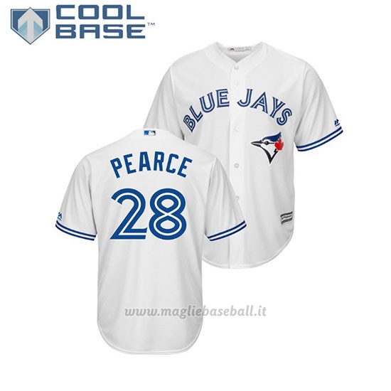 Maglia Baseball Uomo Toronto Blue Jays Steve Pearce Cool Base Majestic 1ªBianco